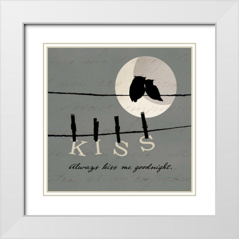 Moon Lovers II White Modern Wood Framed Art Print with Double Matting by ERR, Pela