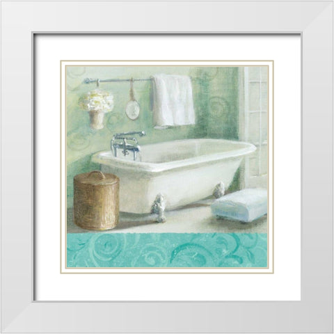 Refresh Bath Border I White Modern Wood Framed Art Print with Double Matting by Nai, Danhui