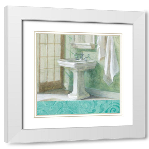 Refresh Bath Border II White Modern Wood Framed Art Print with Double Matting by Nai, Danhui