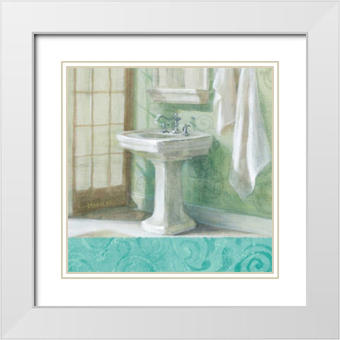 Refresh Bath Border II White Modern Wood Framed Art Print with Double Matting by Nai, Danhui