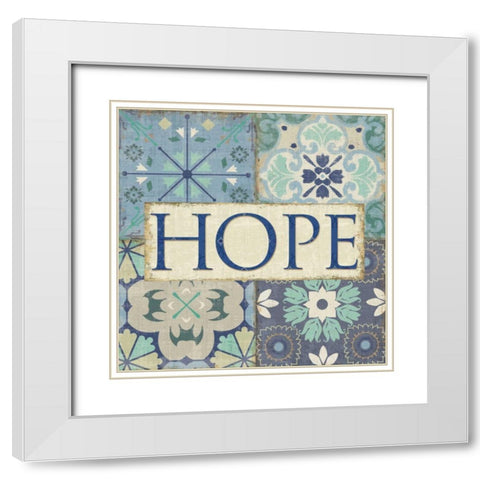 Santorini II - Hope White Modern Wood Framed Art Print with Double Matting by Pela Studio