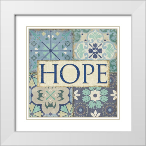 Santorini II - Hope White Modern Wood Framed Art Print with Double Matting by Pela Studio