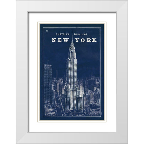 Blueprint Map New York Chrysler Building White Modern Wood Framed Art Print with Double Matting by Schlabach, Sue