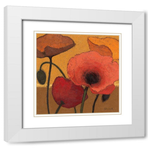 Poppy Curry I White Modern Wood Framed Art Print with Double Matting by Novak, Shirley