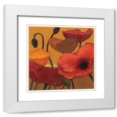 Poppy Curry II White Modern Wood Framed Art Print with Double Matting by Novak, Shirley
