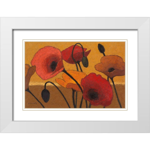 Poppy Curry III White Modern Wood Framed Art Print with Double Matting by Novak, Shirley