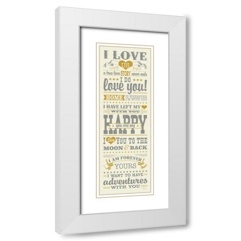 L-O-V-E I Color White Modern Wood Framed Art Print with Double Matting by Pela Studio