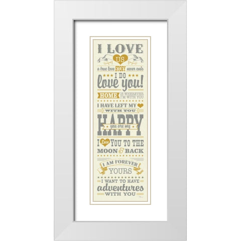 L-O-V-E I Color White Modern Wood Framed Art Print with Double Matting by Pela Studio