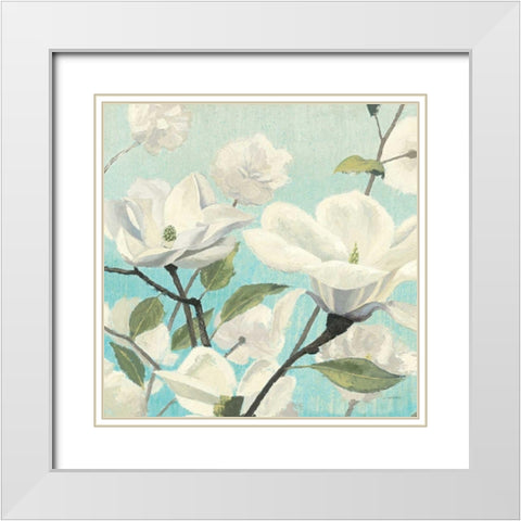 Southern Blossoms II Square White Modern Wood Framed Art Print with Double Matting by Wiens, James