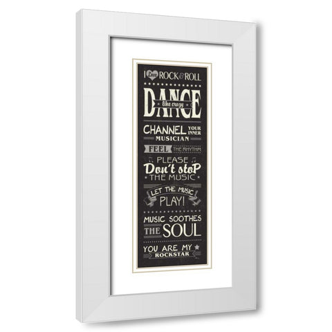 Music Lovers I White Modern Wood Framed Art Print with Double Matting by Pela Studio