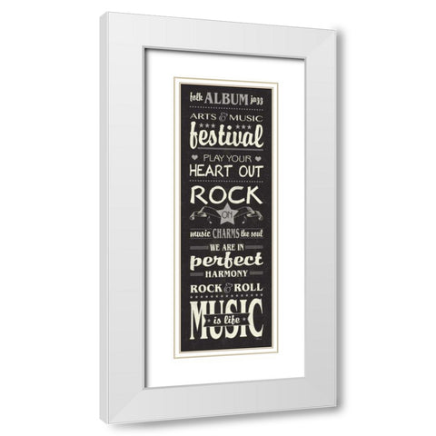 Music Lovers II White Modern Wood Framed Art Print with Double Matting by Pela Studio