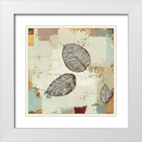 Silver Leaves IV White Modern Wood Framed Art Print with Double Matting by Wiens, James