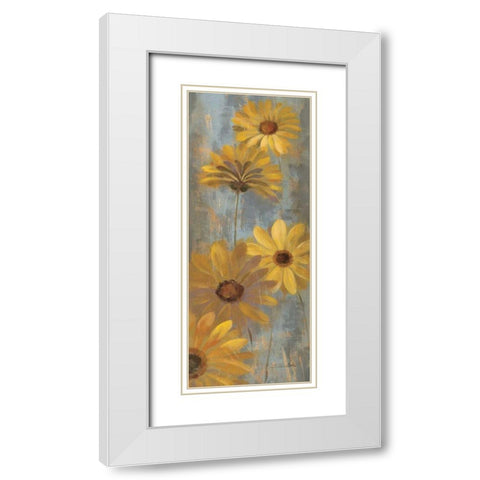 Yellow Gerberas II White Modern Wood Framed Art Print with Double Matting by Vassileva, Silvia
