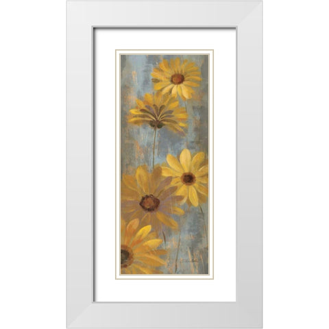 Yellow Gerberas II White Modern Wood Framed Art Print with Double Matting by Vassileva, Silvia