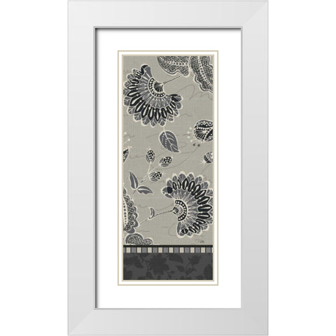 Garden Drawings Dark IV White Modern Wood Framed Art Print with Double Matting by Pela