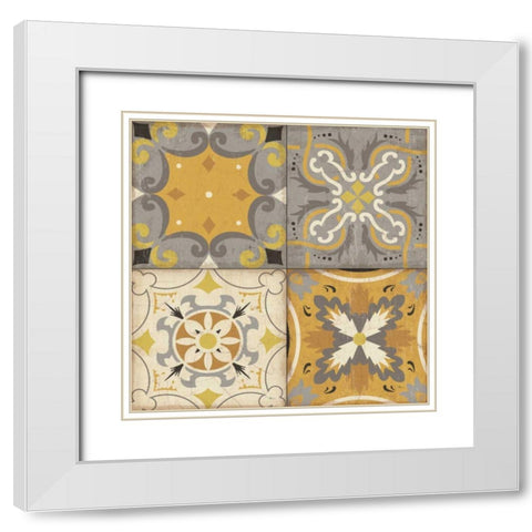 Gray Glow Square 4 Up White Modern Wood Framed Art Print with Double Matting by Pela Studio