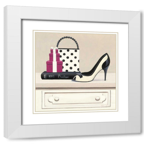 Fashion Avenue II White Modern Wood Framed Art Print with Double Matting by Fabiano, Marco