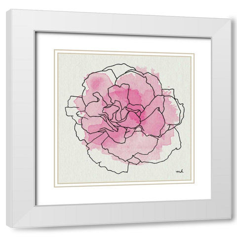 Watercolor Floral III White Modern Wood Framed Art Print with Double Matting by Hershey, Moira