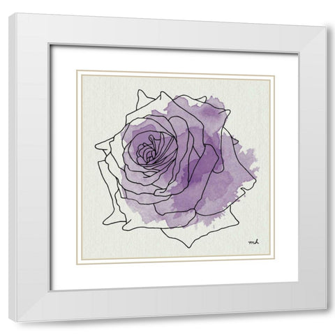 Watercolor Floral IV White Modern Wood Framed Art Print with Double Matting by Hershey, Moira