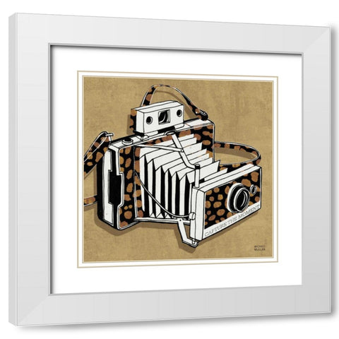 Analog Jungle Camera White Modern Wood Framed Art Print with Double Matting by Mullan, Michael