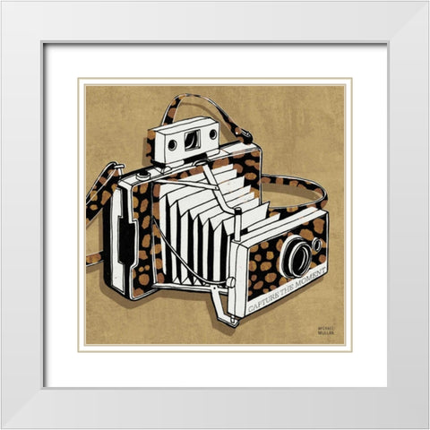 Analog Jungle Camera White Modern Wood Framed Art Print with Double Matting by Mullan, Michael