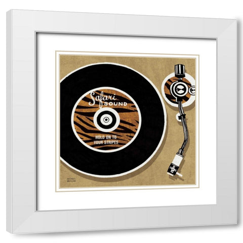 Analog Jungle Record Player White Modern Wood Framed Art Print with Double Matting by Mullan, Michael