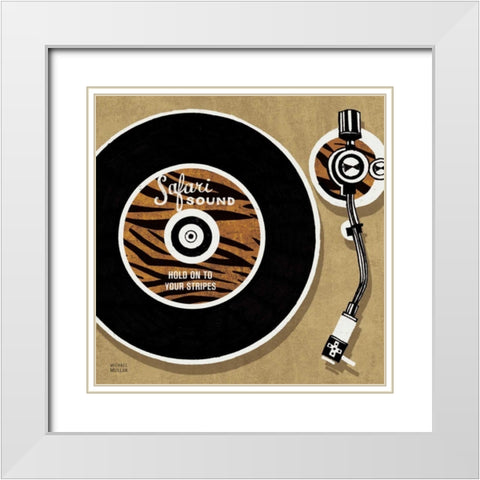 Analog Jungle Record Player White Modern Wood Framed Art Print with Double Matting by Mullan, Michael