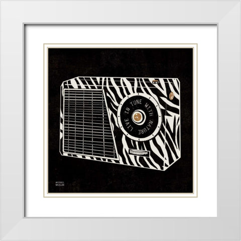 Analog Jungle Radio White Modern Wood Framed Art Print with Double Matting by Mullan, Michael