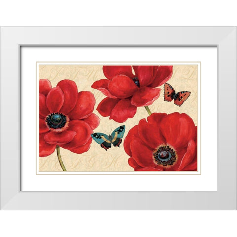 Petals and Wings on Beige I White Modern Wood Framed Art Print with Double Matting by Brissonnet, Daphne