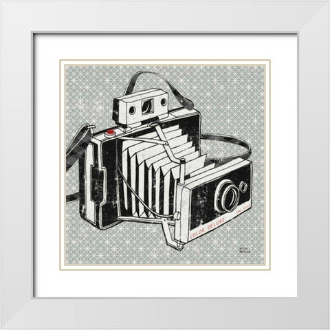 Vintage Analog Camera White Modern Wood Framed Art Print with Double Matting by Mullan, Michael
