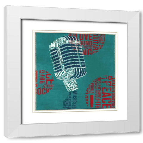 Type Mic Square White Modern Wood Framed Art Print with Double Matting by Mullan, Michael