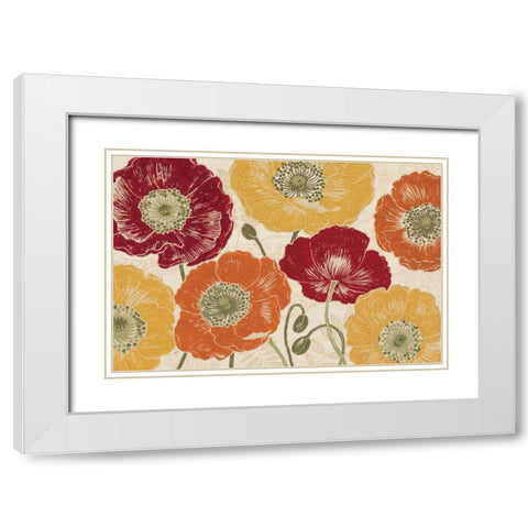 A Poppys Touch I Spice White Modern Wood Framed Art Print with Double Matting by Brissonnet, Daphne
