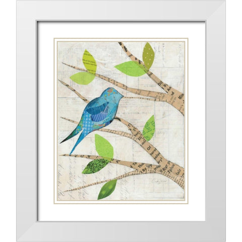 Birds in Spring I White Modern Wood Framed Art Print with Double Matting by Prahl, Courtney