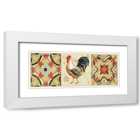 Bohemian Rooster Panel I White Modern Wood Framed Art Print with Double Matting by Brissonnet, Daphne