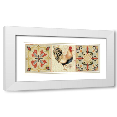 Bohemian Rooster Panel II White Modern Wood Framed Art Print with Double Matting by Brissonnet, Daphne