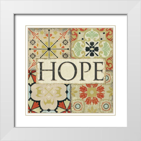 Spice Santorini II - Hope  White Modern Wood Framed Art Print with Double Matting by Pela Studio