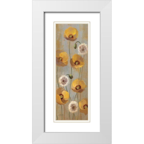 Spring Poppies II White Modern Wood Framed Art Print with Double Matting by Vassileva, Silvia