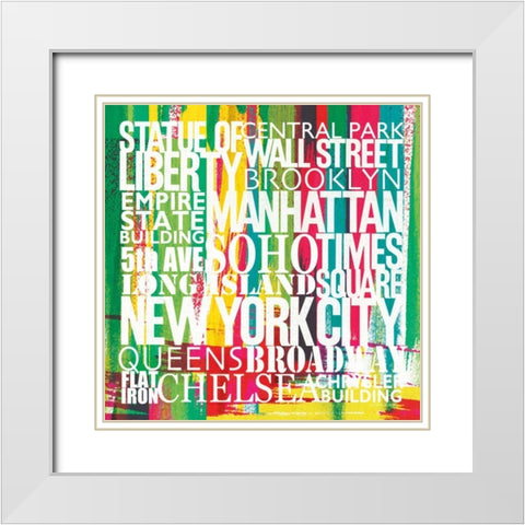 New York City Life Patterns VII White Modern Wood Framed Art Print with Double Matting by Mullan, Michael