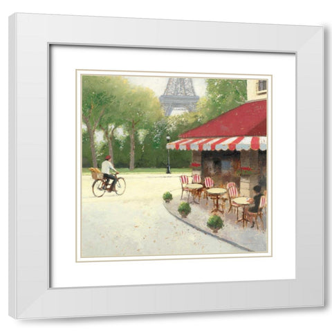 Cafe du Matin III White Modern Wood Framed Art Print with Double Matting by Wiens, James
