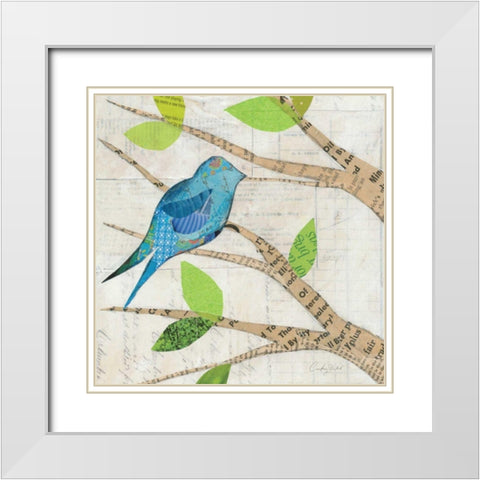 Birds in Spring  I Square White Modern Wood Framed Art Print with Double Matting by Prahl, Courtney