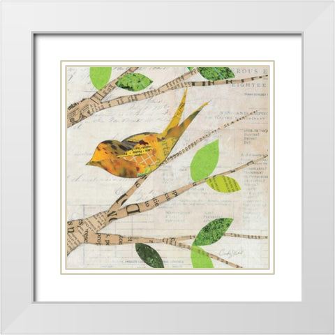 Birds in Spring  II Square White Modern Wood Framed Art Print with Double Matting by Prahl, Courtney
