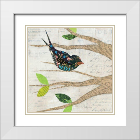 Birds in Spring  III Square  White Modern Wood Framed Art Print with Double Matting by Prahl, Courtney