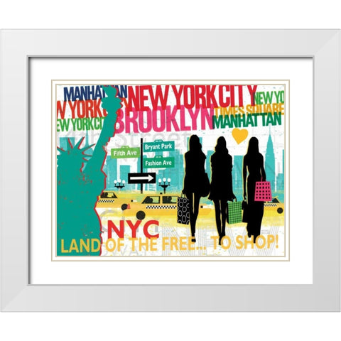 New York City Life III White Modern Wood Framed Art Print with Double Matting by Mullan, Michael
