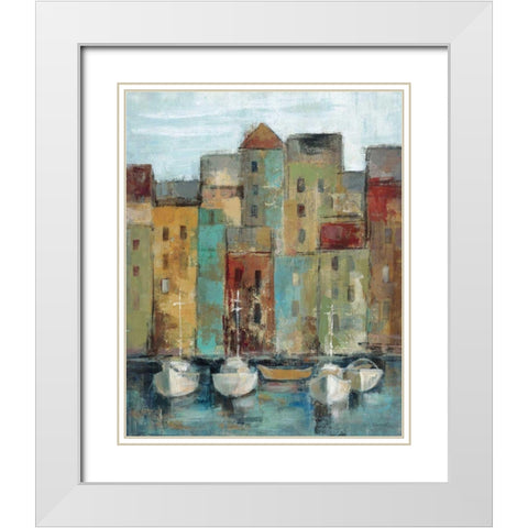 Old Town Port I White Modern Wood Framed Art Print with Double Matting by Vassileva, Silvia