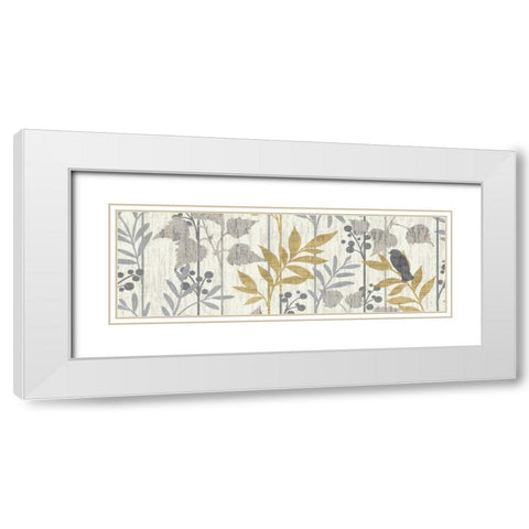 Garden Leaves Panel II White Modern Wood Framed Art Print with Double Matting by Wild Apple Portfolio