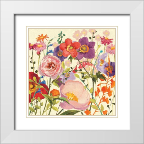 Couleur Printemps II White Modern Wood Framed Art Print with Double Matting by Novak, Shirley