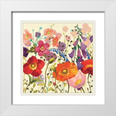 Couleur Printemps III White Modern Wood Framed Art Print with Double Matting by Novak, Shirley