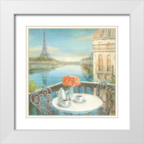 Morning on the Seine Crop White Modern Wood Framed Art Print with Double Matting by Nai, Danhui