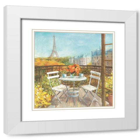 September in Paris Crop White Modern Wood Framed Art Print with Double Matting by Nai, Danhui