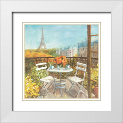 September in Paris Crop White Modern Wood Framed Art Print with Double Matting by Nai, Danhui